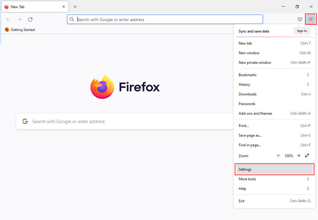 clearing cache firefox settings